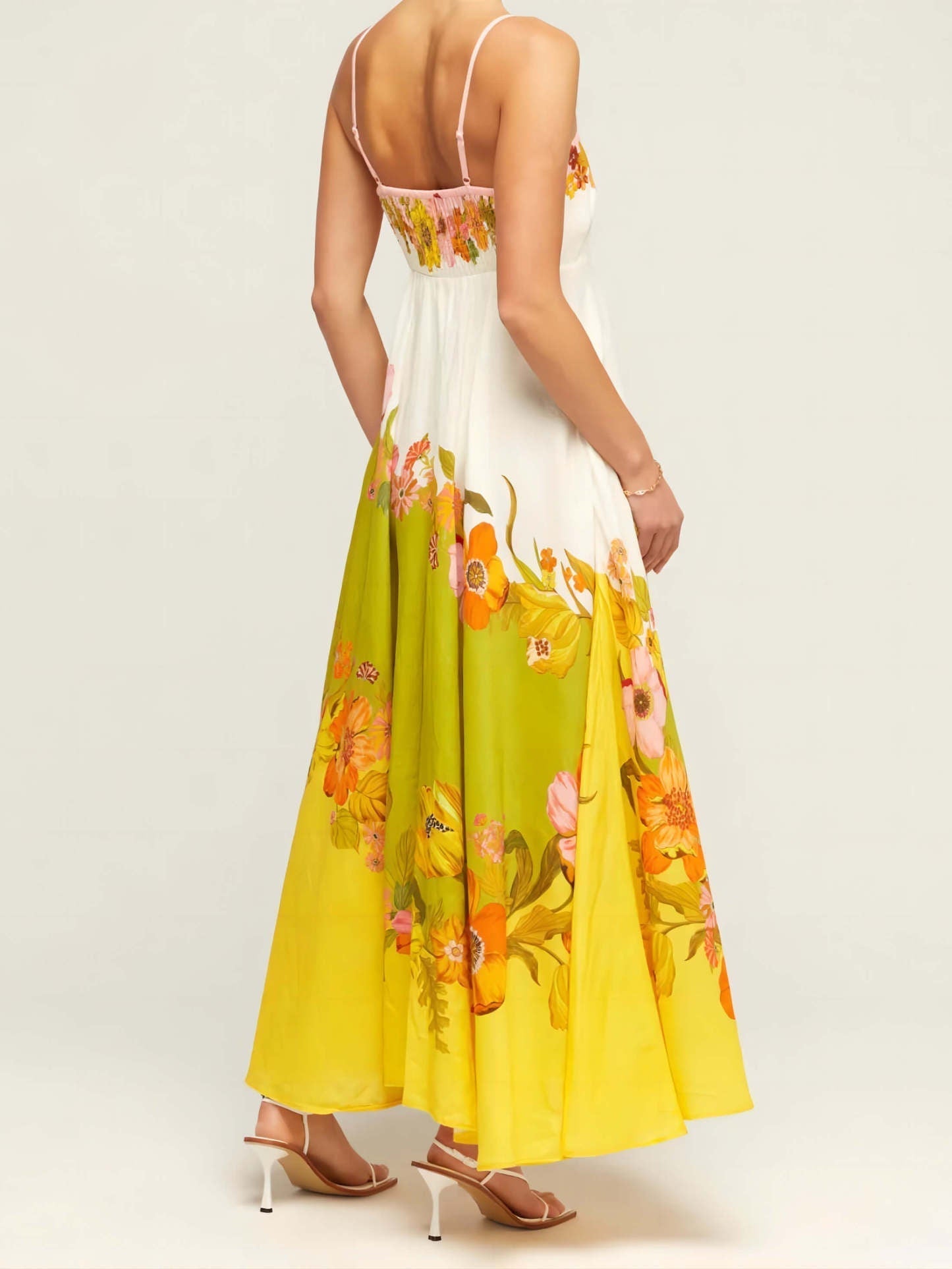 Sophisticated, Stylish And Unique Print Strap Midi Dress