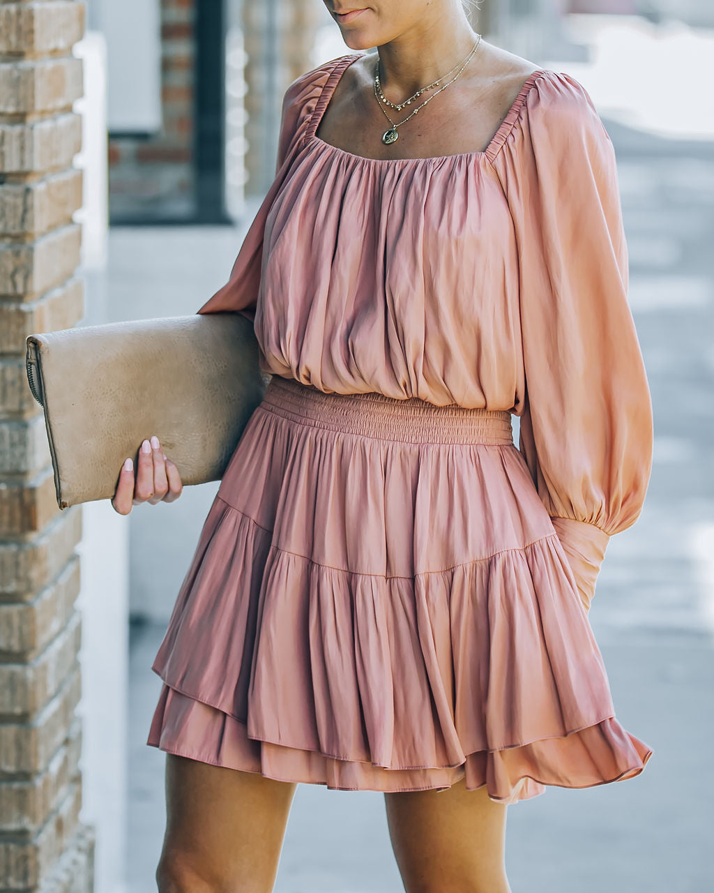 Smocked Ayla Ruffle Mini Dress Rosette FINAL