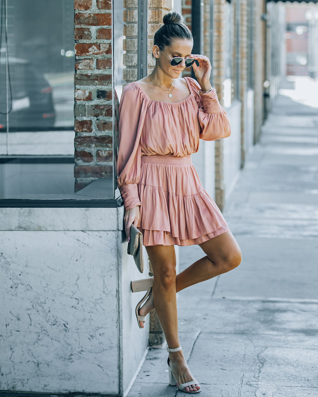 Smocked Ayla Ruffle Mini Dress Rosette FINAL