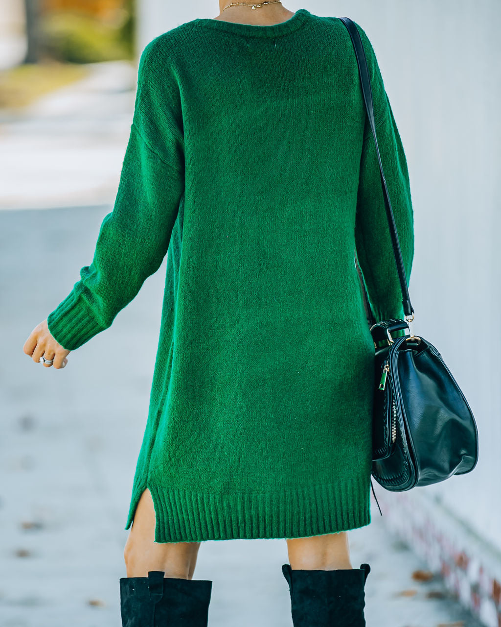 Mountain Smoky Sweater Dress Green