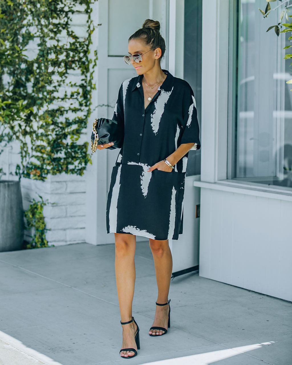 Pocketed Raelynn Button Down Shirt Dress FINAL