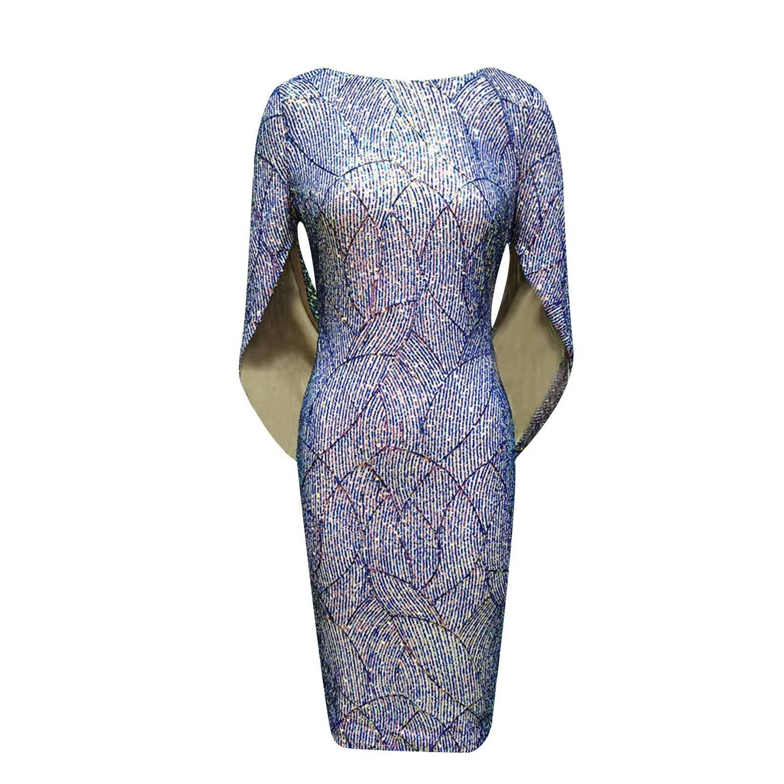 Glittering Sequin Refined Wedding Guest Bodycon Midi Dress