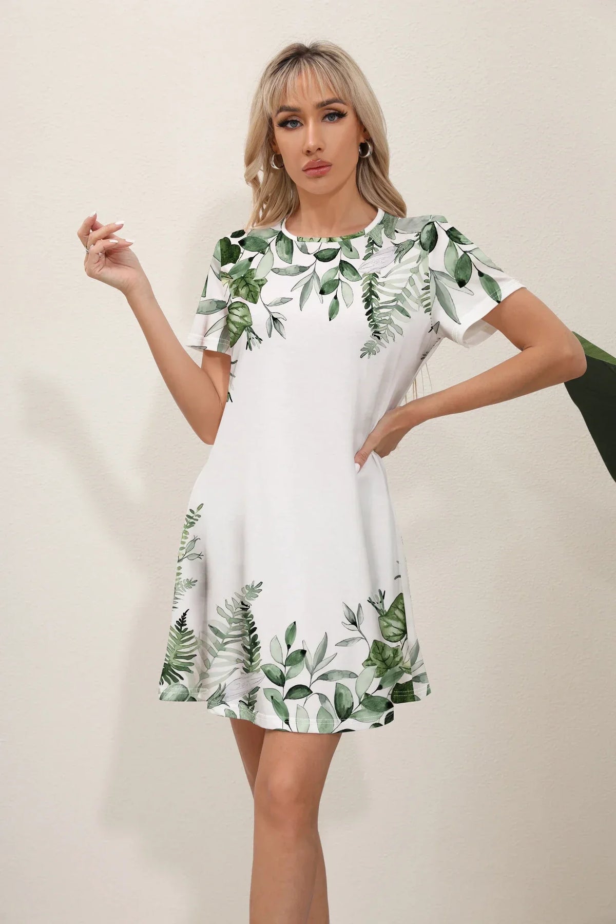 Fresh Summer Sweet Solid Lace VNeck Waist Panel Midi Dresses