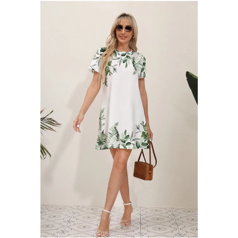 Fresh Summer Sweet Solid Lace VNeck Waist Panel Midi Dresses
