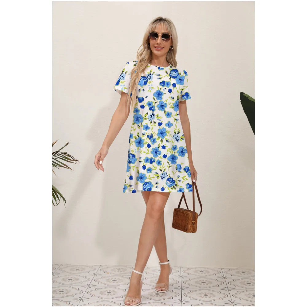 Fresh Summer Sweet Solid Lace VNeck Waist Panel Midi Dresses