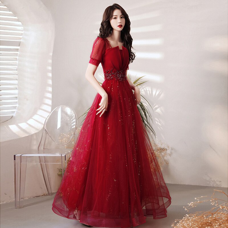 Kissnovaa - Gorgeous Burgundy Ball Gowns