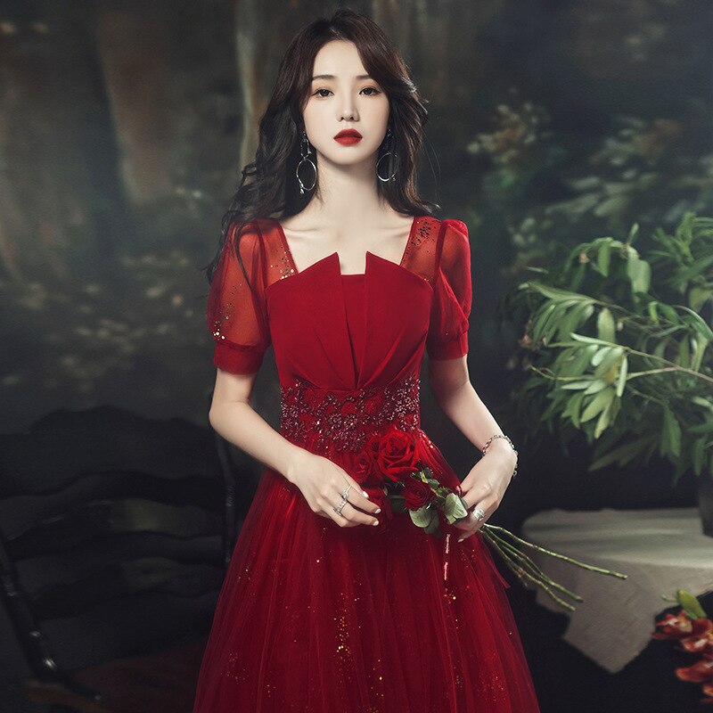 Kissnovaa - Gorgeous Burgundy Ball Gowns