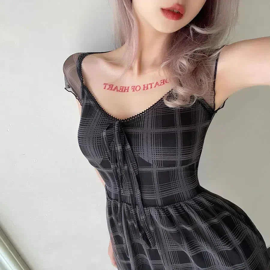 Plaid Goth Mini Dress