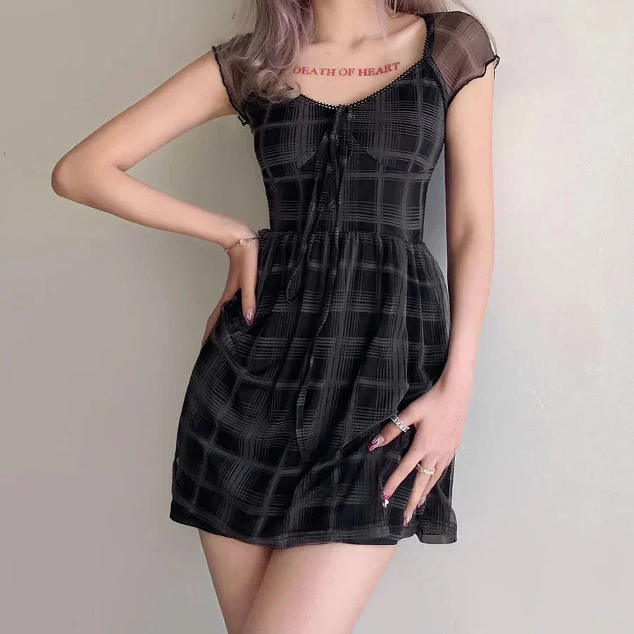 Plaid Goth Mini Dress