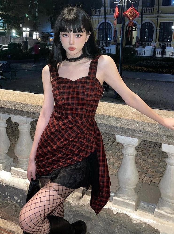 Plaid Grunge Mini Dress