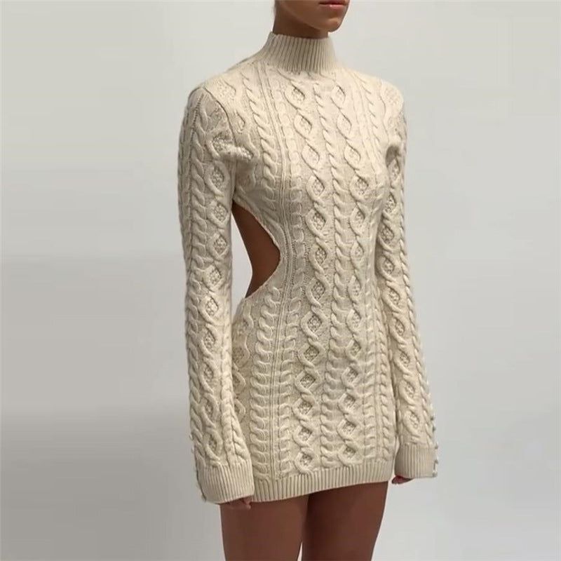 Knitted Elara Back Cut Out Mini Dress