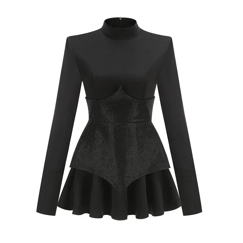 Shiny Fabiana Sequins Patchwork Mini Dress