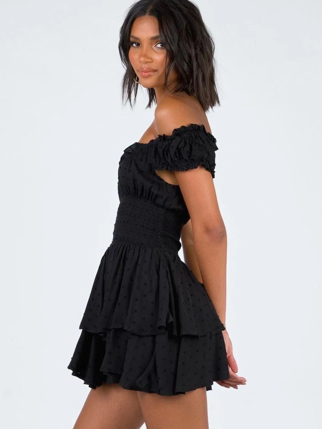 Irregular Bohemian Ruffles Mini Dress