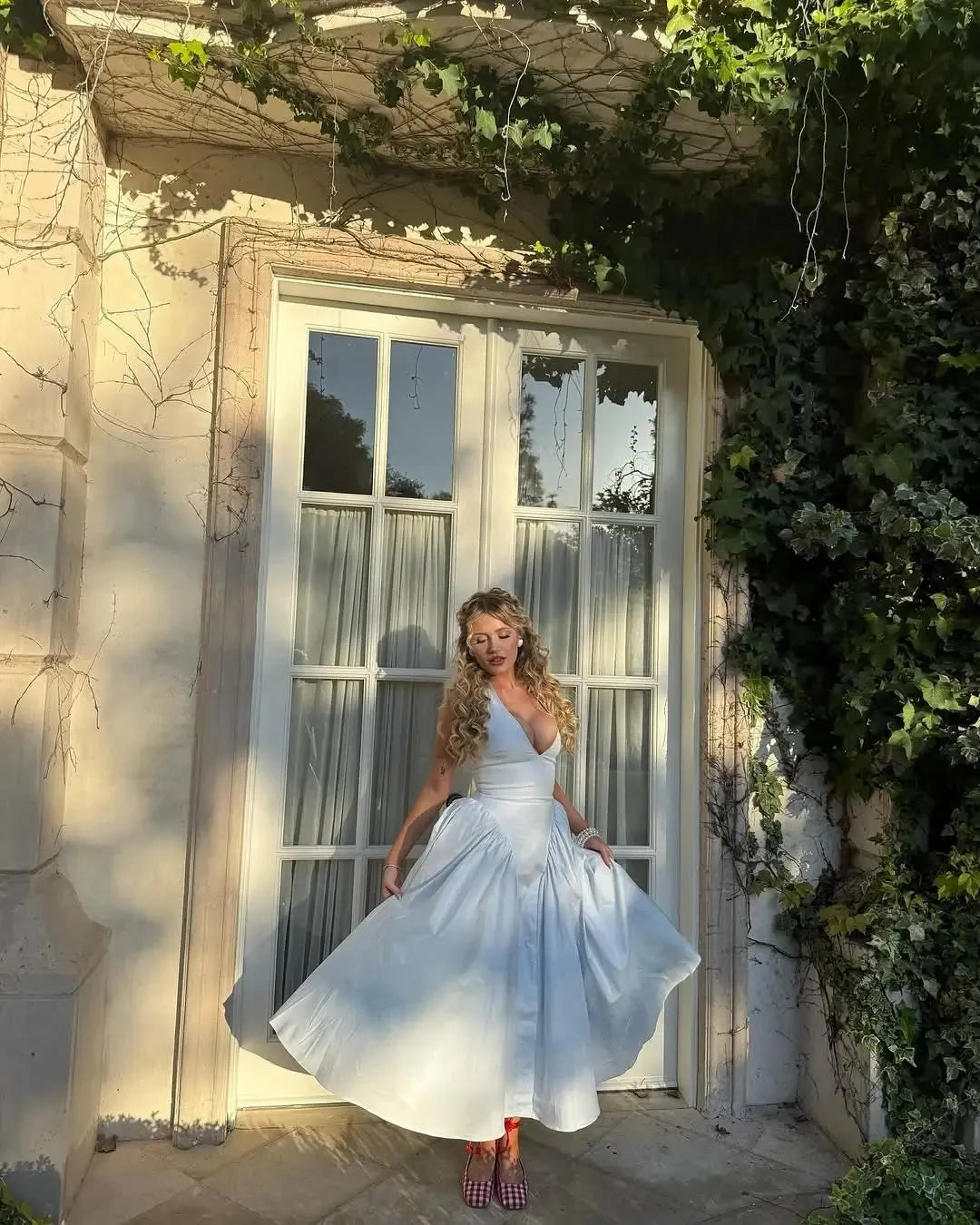 Neck Halter Corset Midi Dress