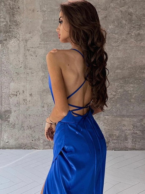 Kissnovaa - Sleeveless Party Club Evening Backless Bodycon Dress