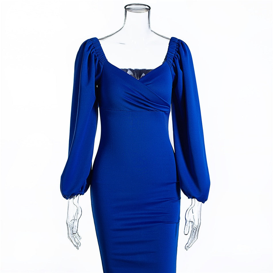 Classic Christmas Evening Sophisticated Date Office Party Midi Dress