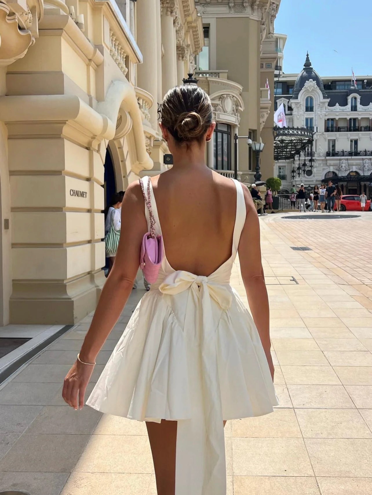 Romantic Aloura Mini Dress with Open Back