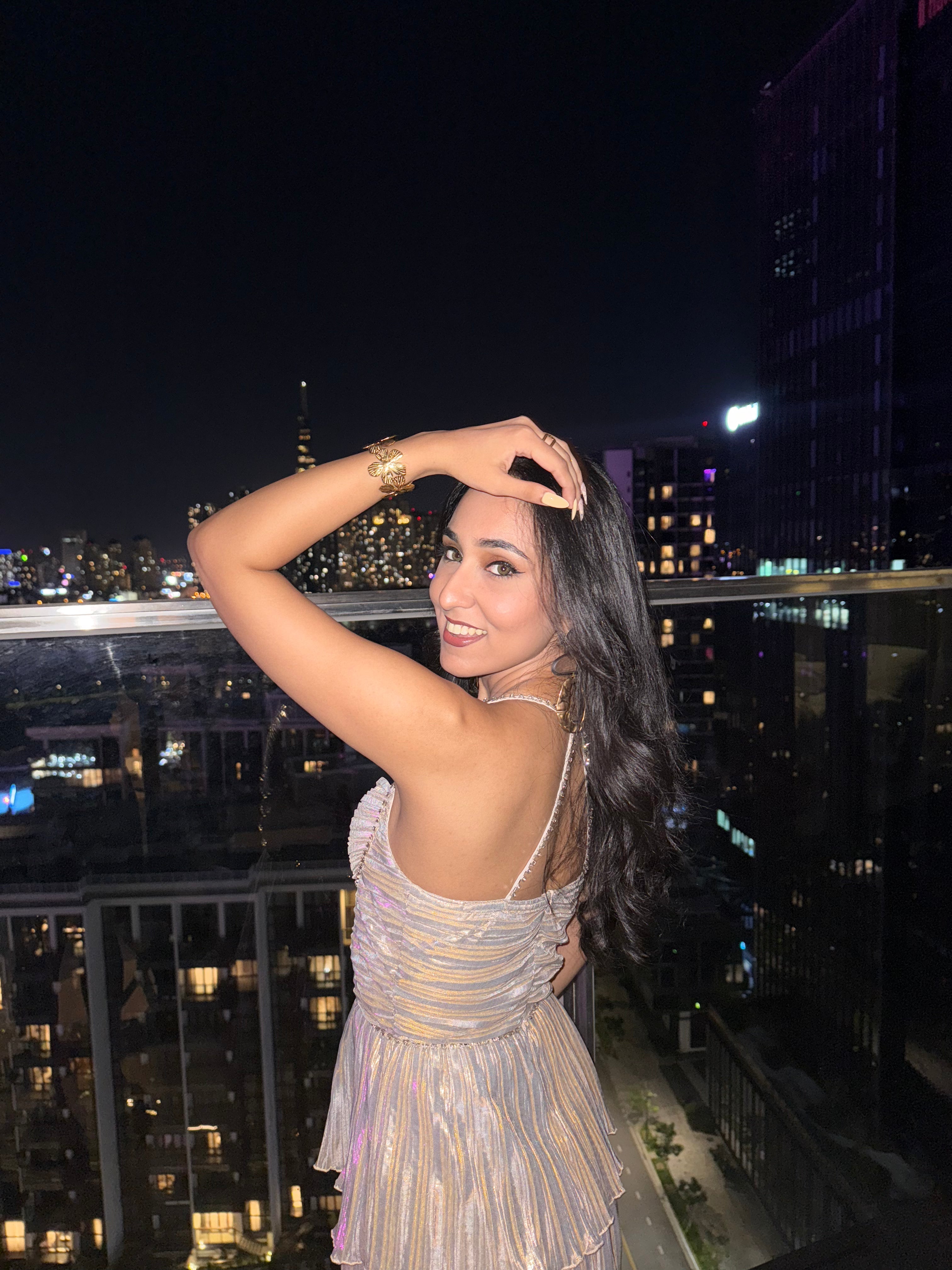 Ruffle Party Midi Dress Champagne
