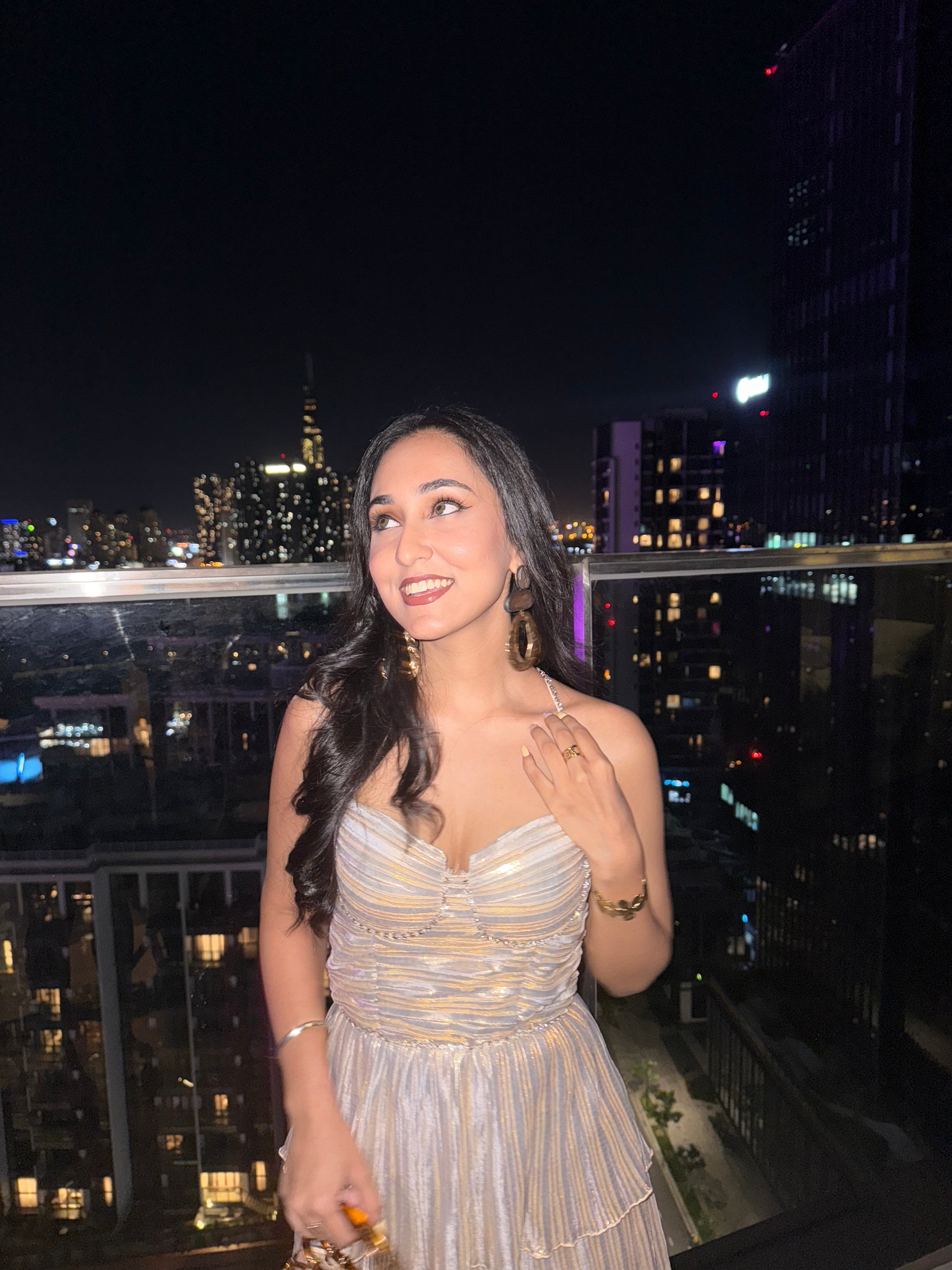 Ruffle Party Midi Dress Champagne