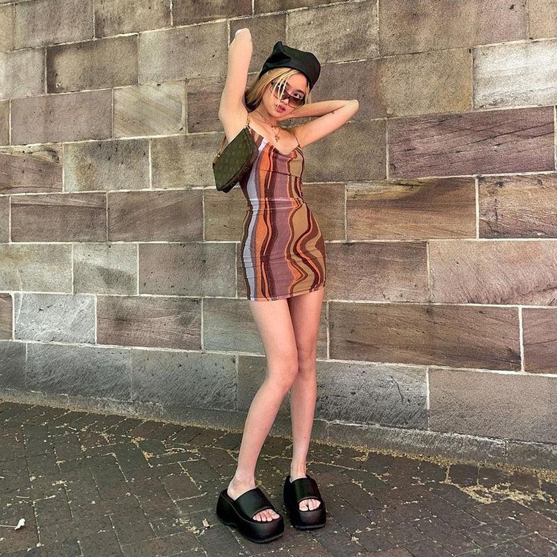 Mesh Indie Bodycon Mini Dress
