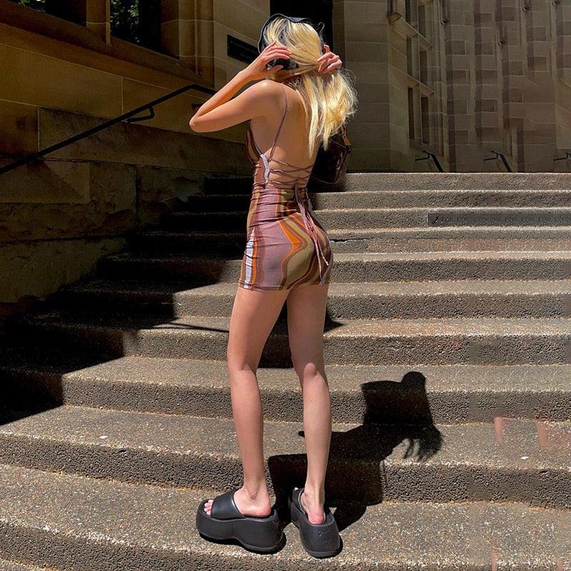 Mesh Indie Bodycon Mini Dress