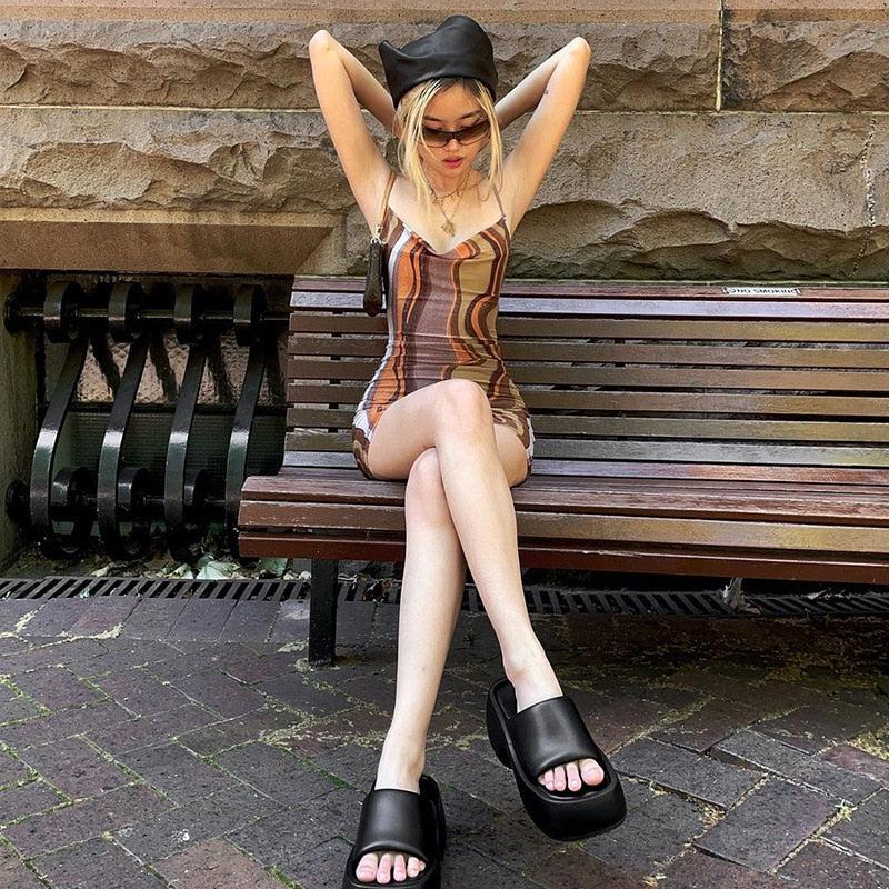 Mesh Indie Bodycon Mini Dress