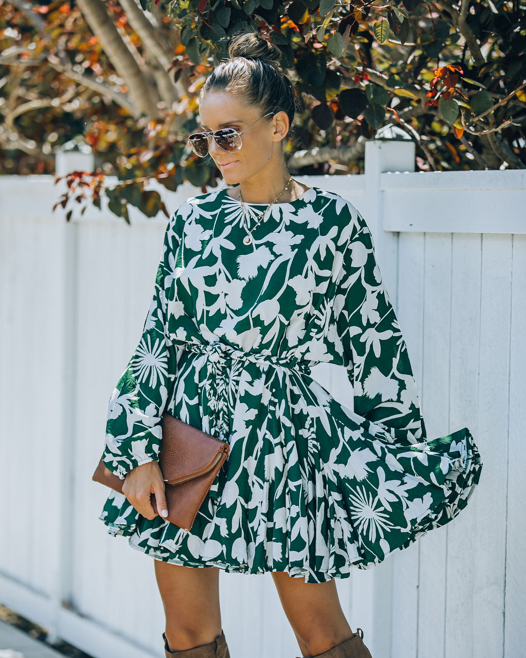 Printed Nylah Rope Tie Ruffle Dress