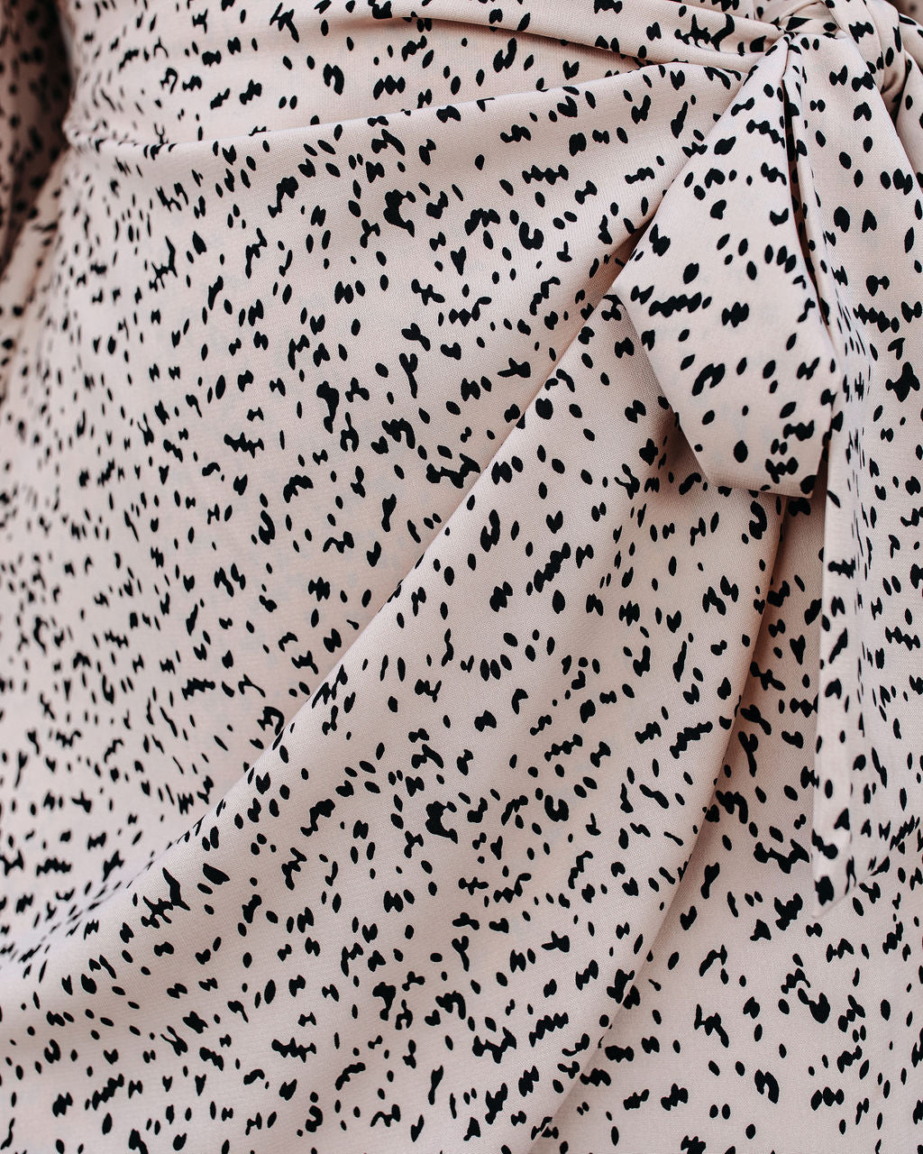 Printed Keeper Tie Dress Beige