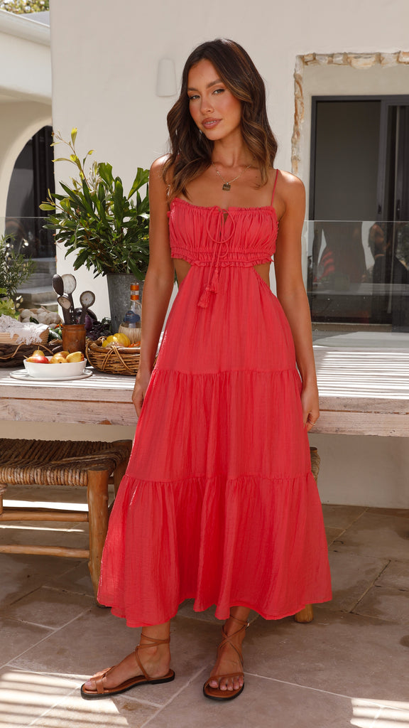 Luxe Amelia Strap Midi Dress Designer Edit
