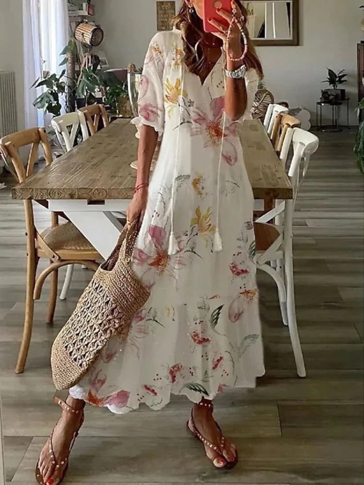 Pamela Minimalist Floral Velvet Maxi Dress Chic Silhouette Collection