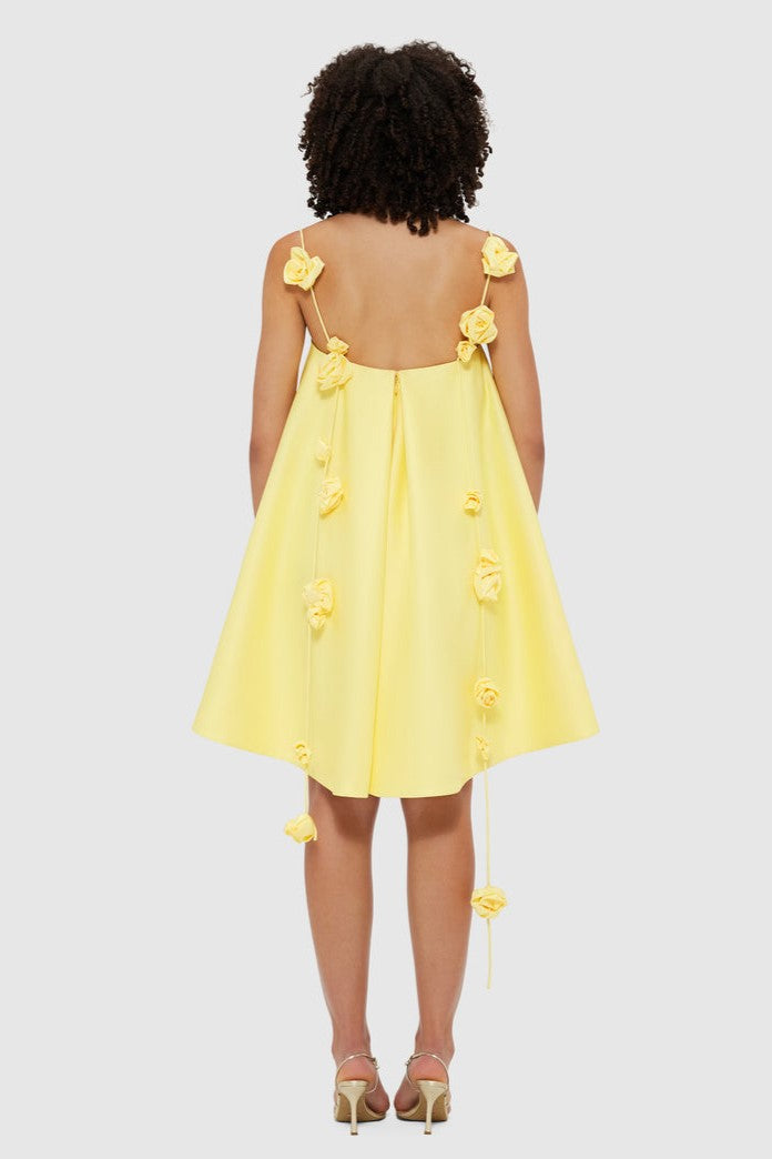 Spaghetti Emma Strap Rose Detail Mini Dress