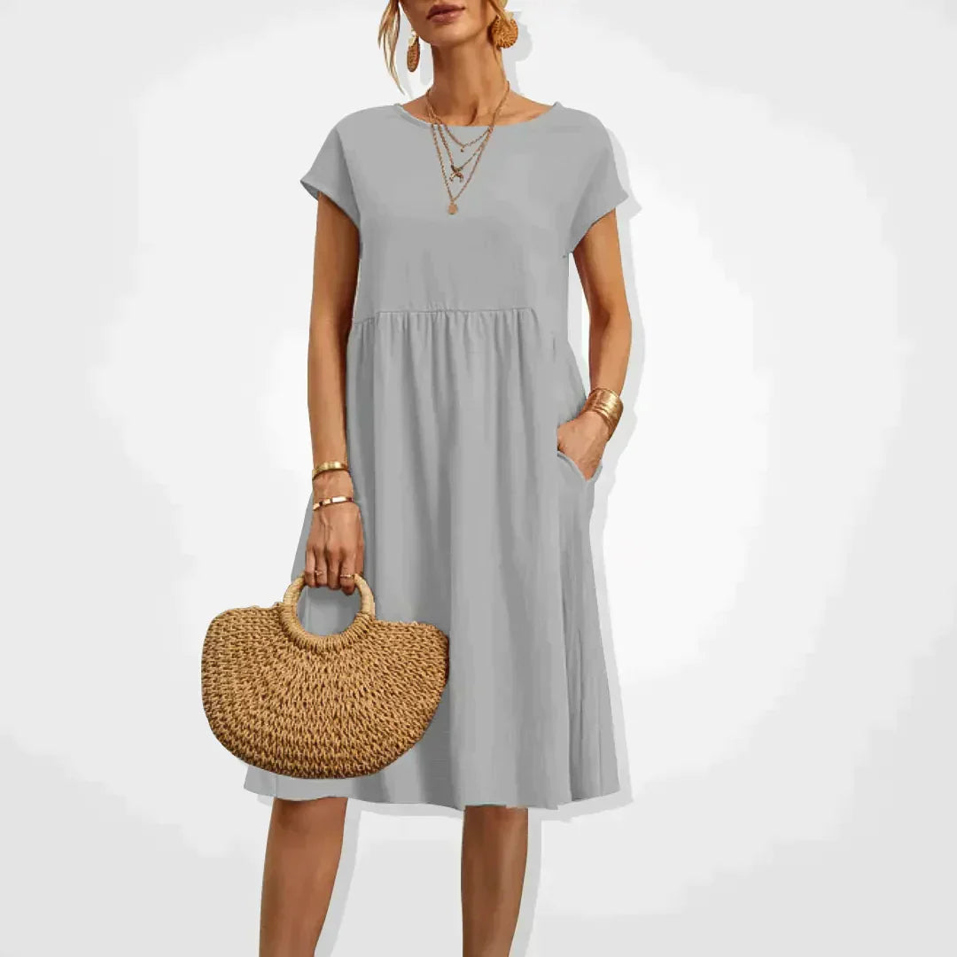 Hestia Comfortable Flowy Midi Dress for Women Comfortable Comfortable Fit