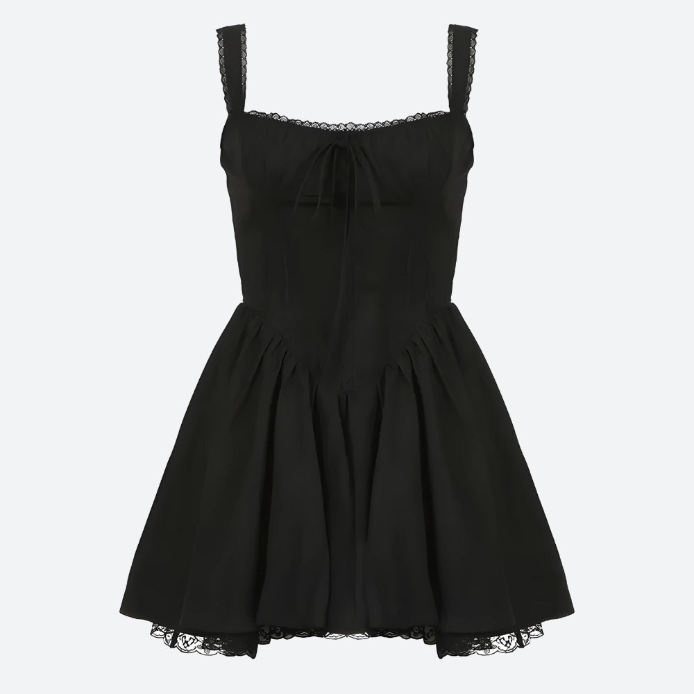 Ruffled Lace Corset Mini Dress