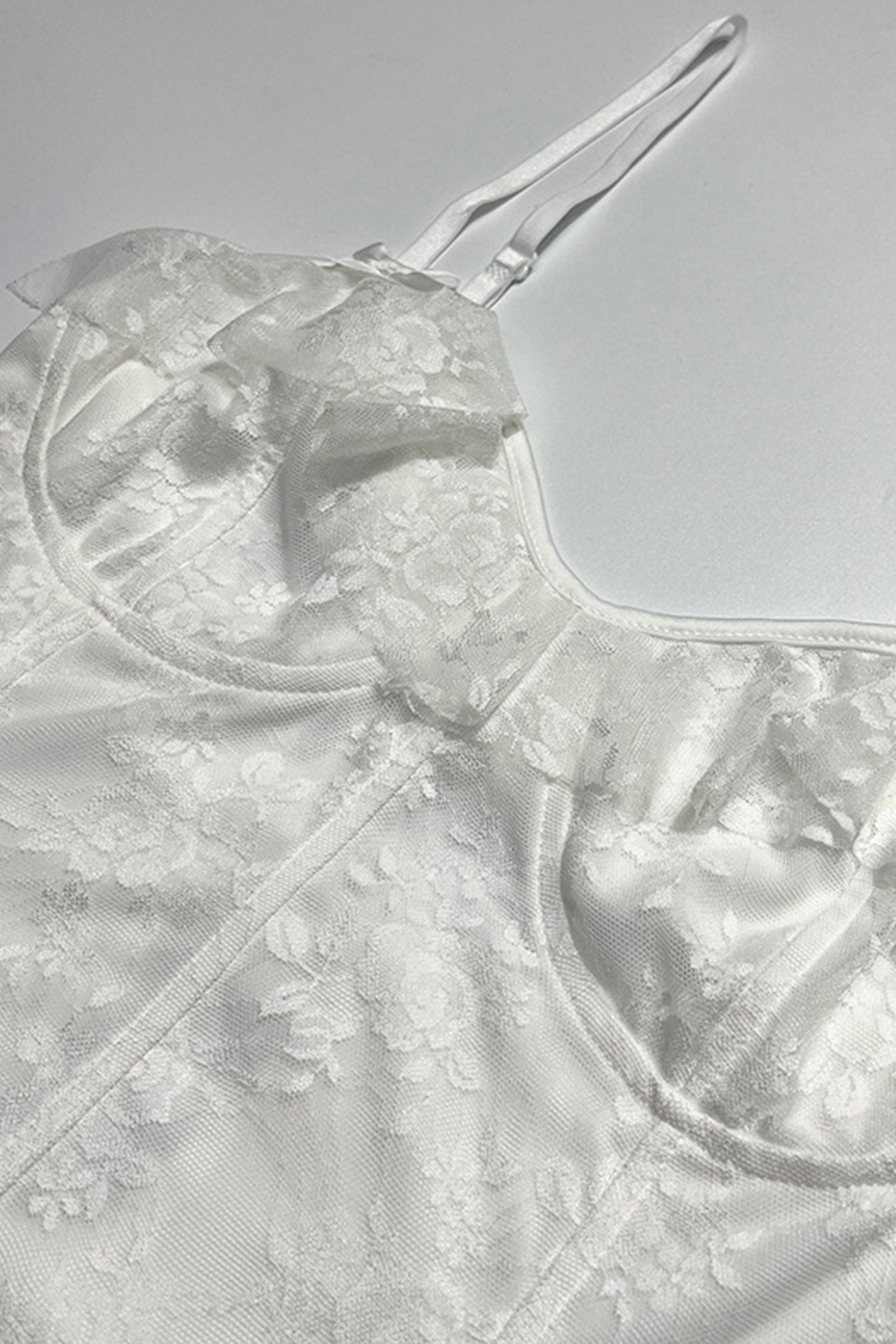 Tiered Lace Ruched Cami Dress