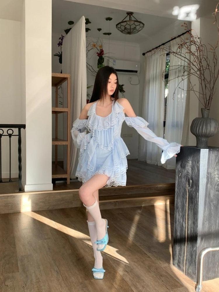 Ruffled Layered Mini Dress