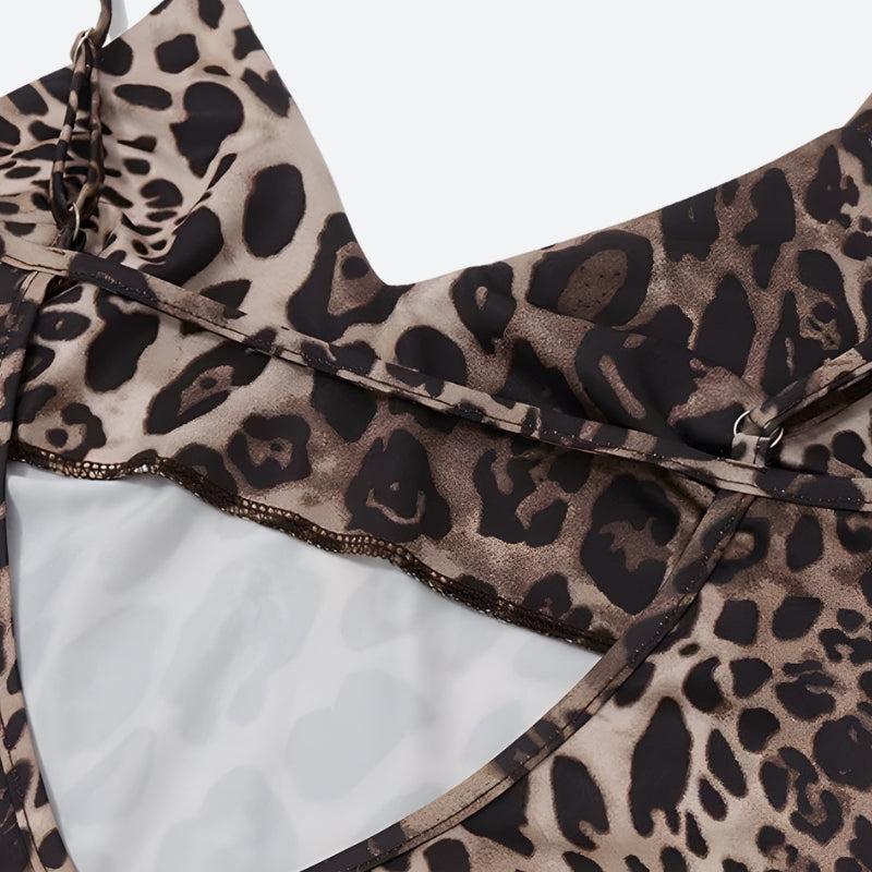 Backless Leopard Mini Dress
