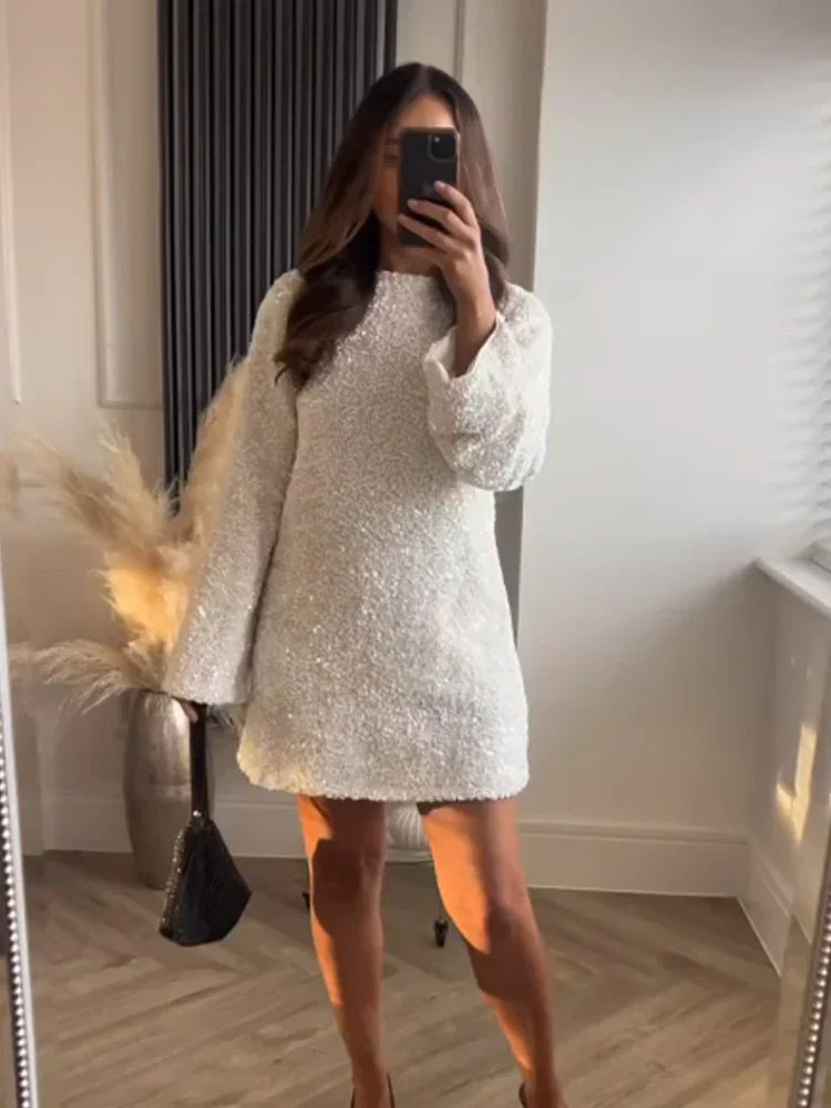 Chic Nahir Mini Dress with a Contrasting Bow At the Back Elevated Occasion Wear