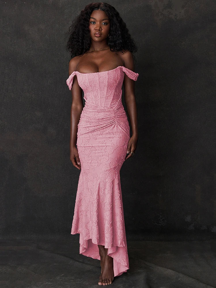 2024 Offshoulder Sleeveless Bodycon Club Party Maxi Dress