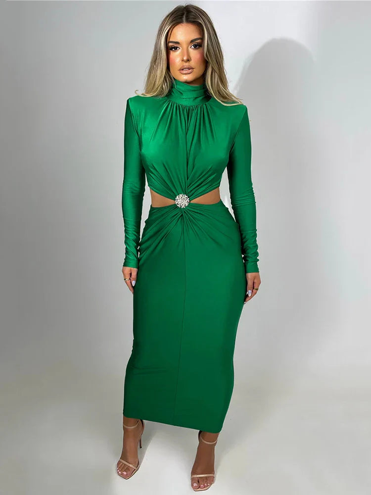 2024 Graceful Hollow Out Maxi Evening Dress Cut Out Dresses