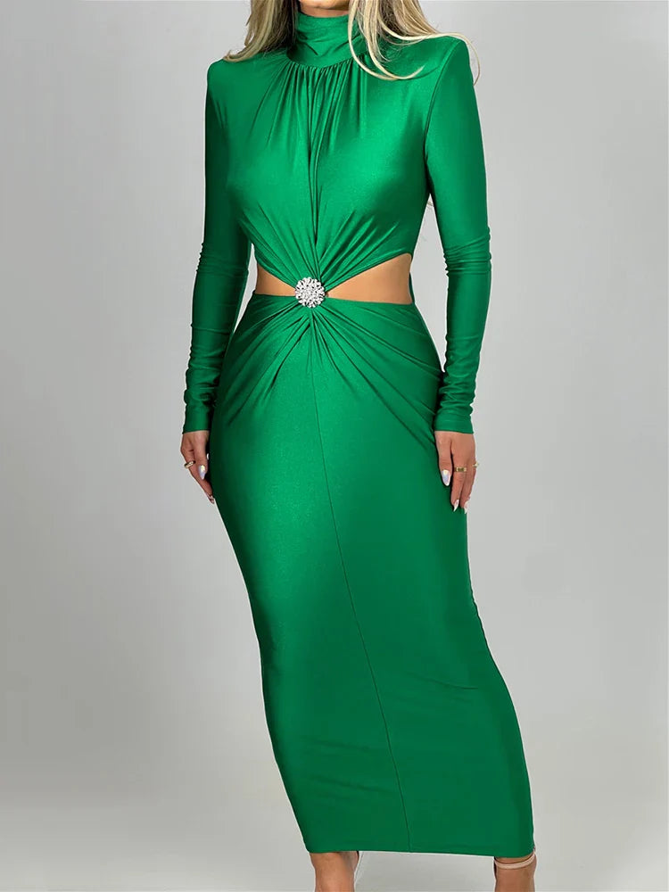2024 Graceful Hollow Out Maxi Evening Dress Cut Out Dresses