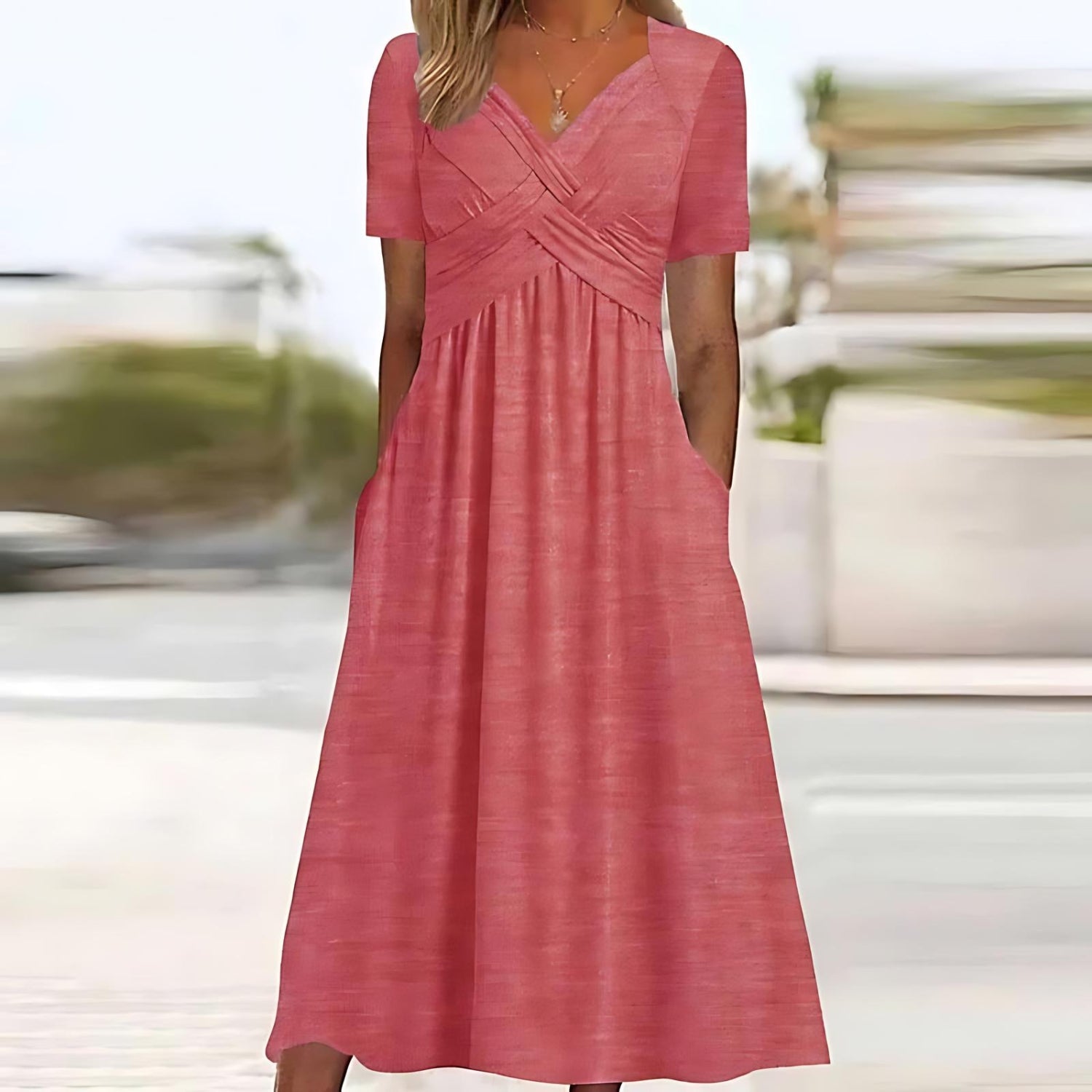 Aesthetic Paulina Midi Dress with Tummy Control Elevated Occasion Wear