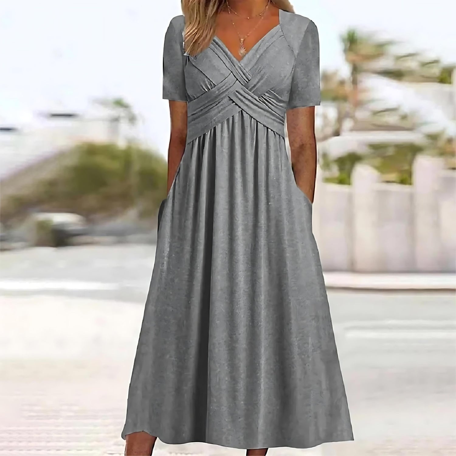 Aesthetic Paulina Midi Dress with Tummy Control Elevated Occasion Wear