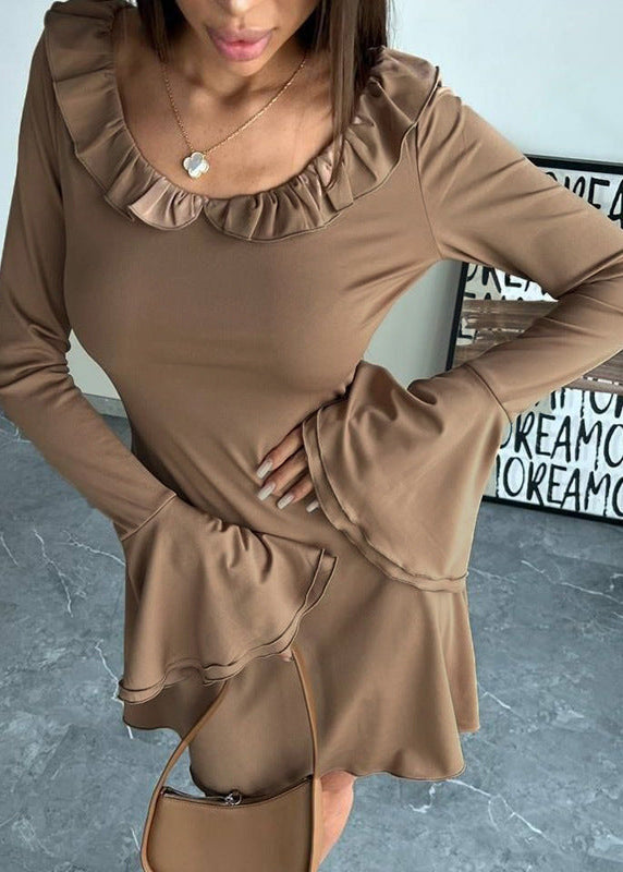 Off Sienna Shoulder Ruffle Sleeve Dress
