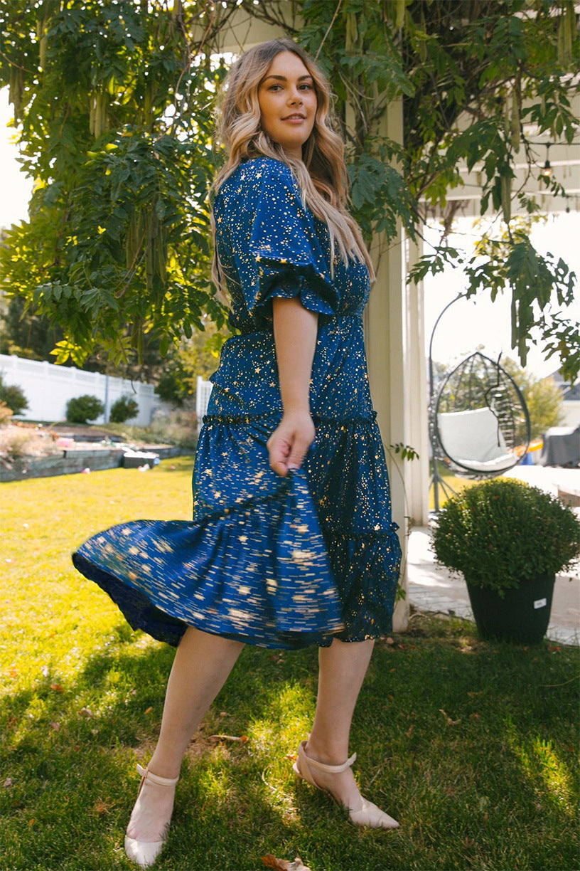 Printed Rivermark Ruffle Tiered Dress
