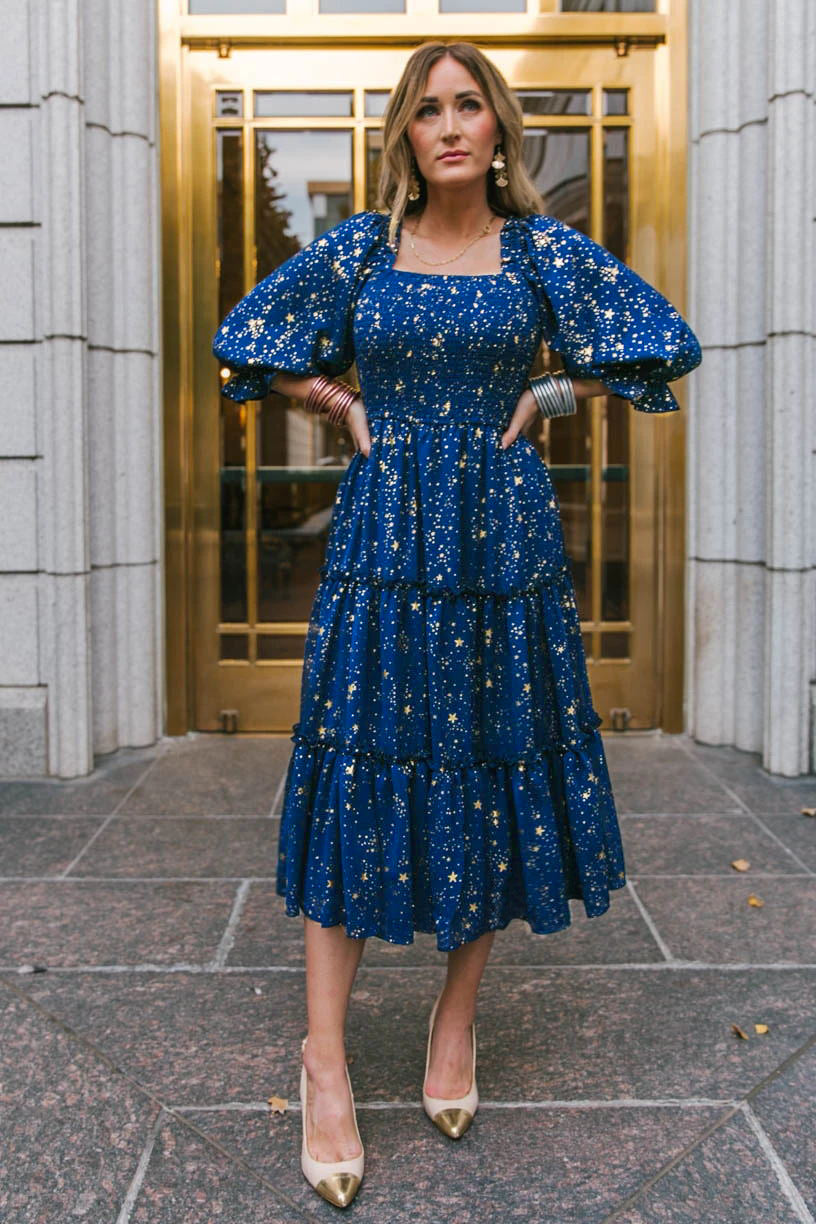 Printed Rivermark Ruffle Tiered Dress