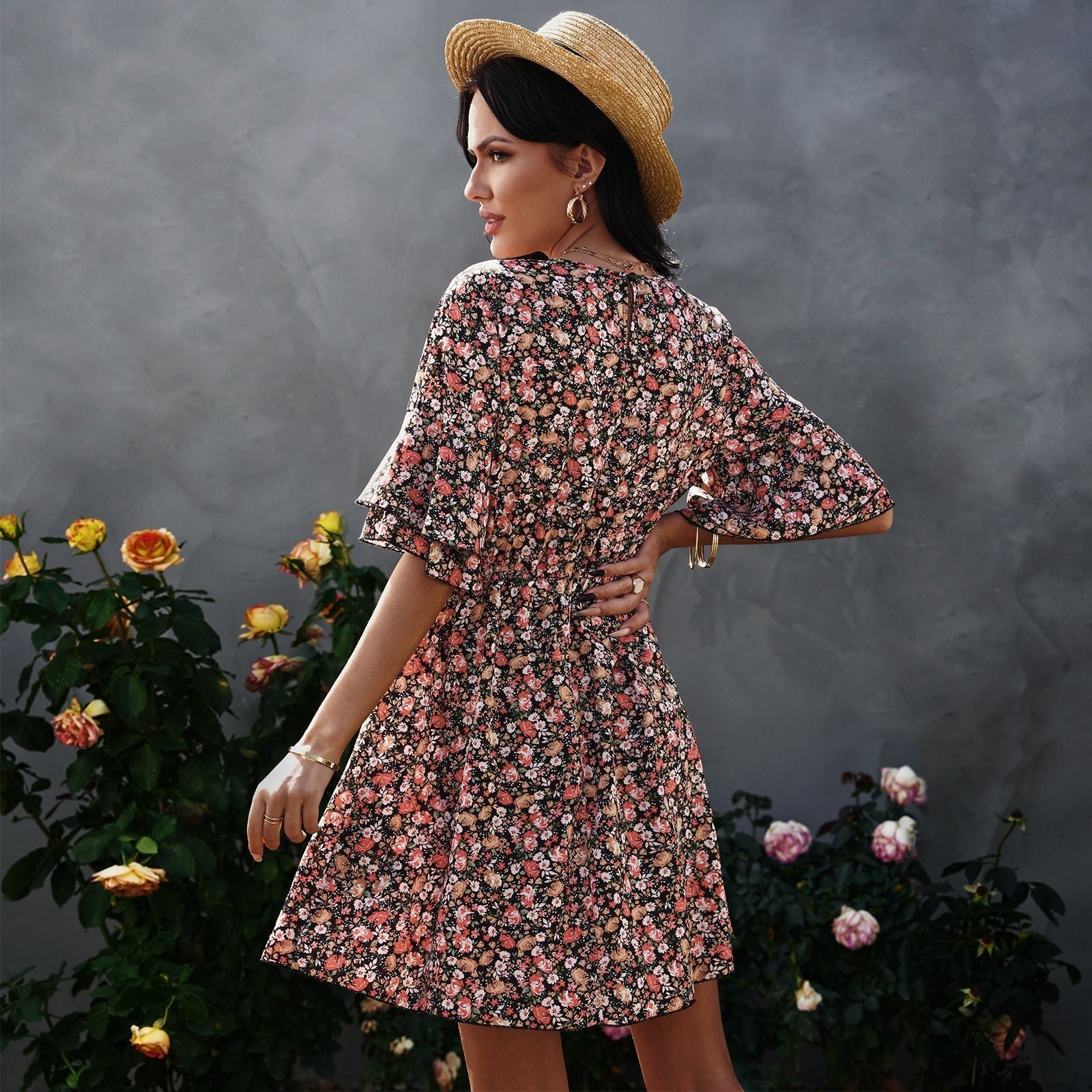 Lainie Botanical Tie Dress