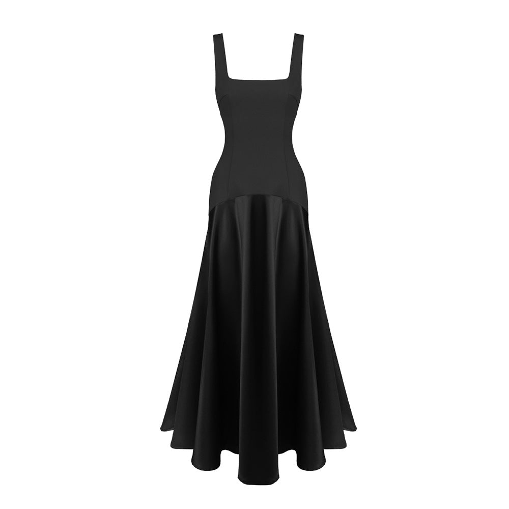 Women Refined Formal Dress Black Evening Maxi Dress Sleeveless Maxi Dress Cami Dress