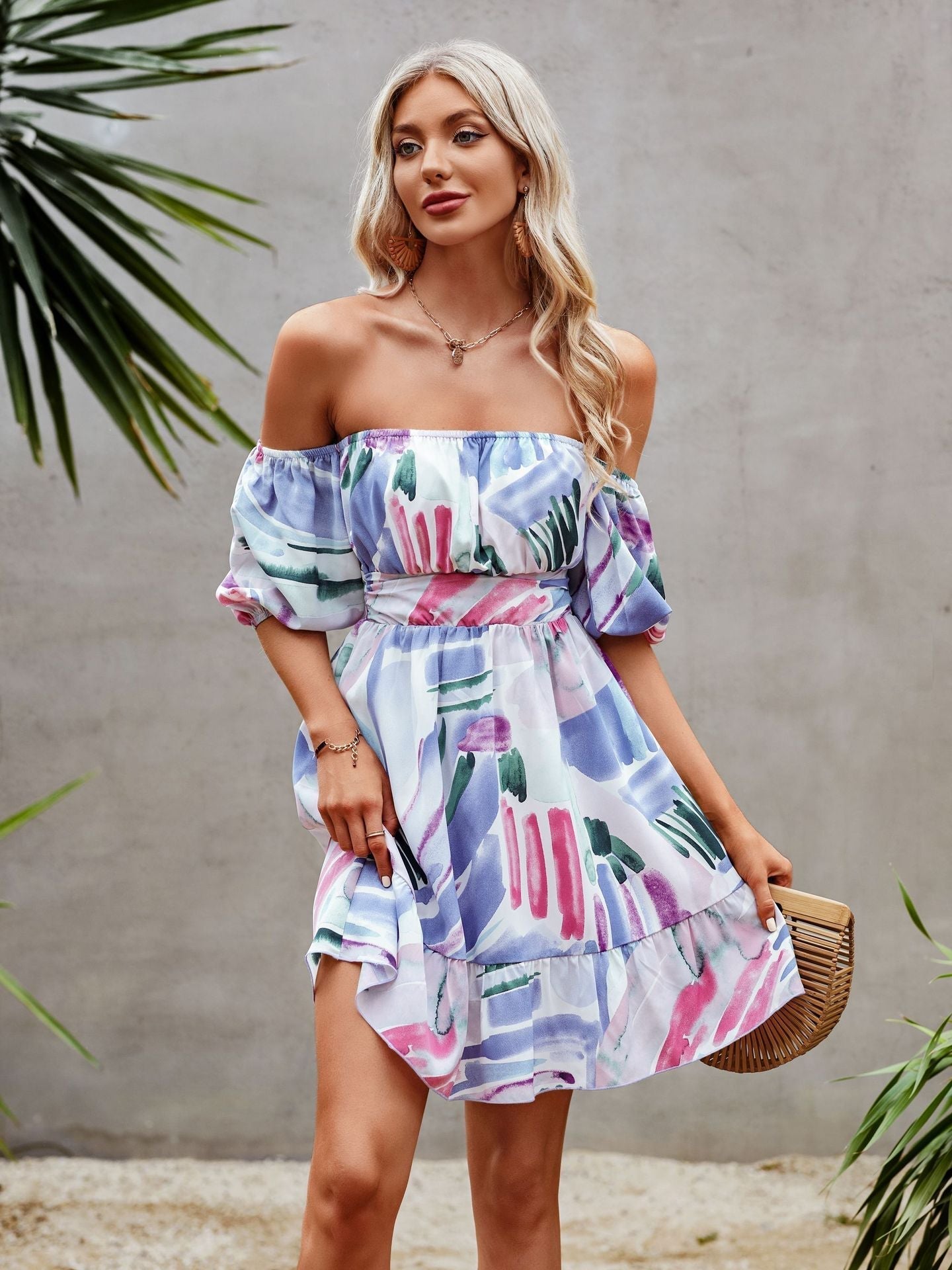 Smocked Palmetto Off The Shoulder Dress