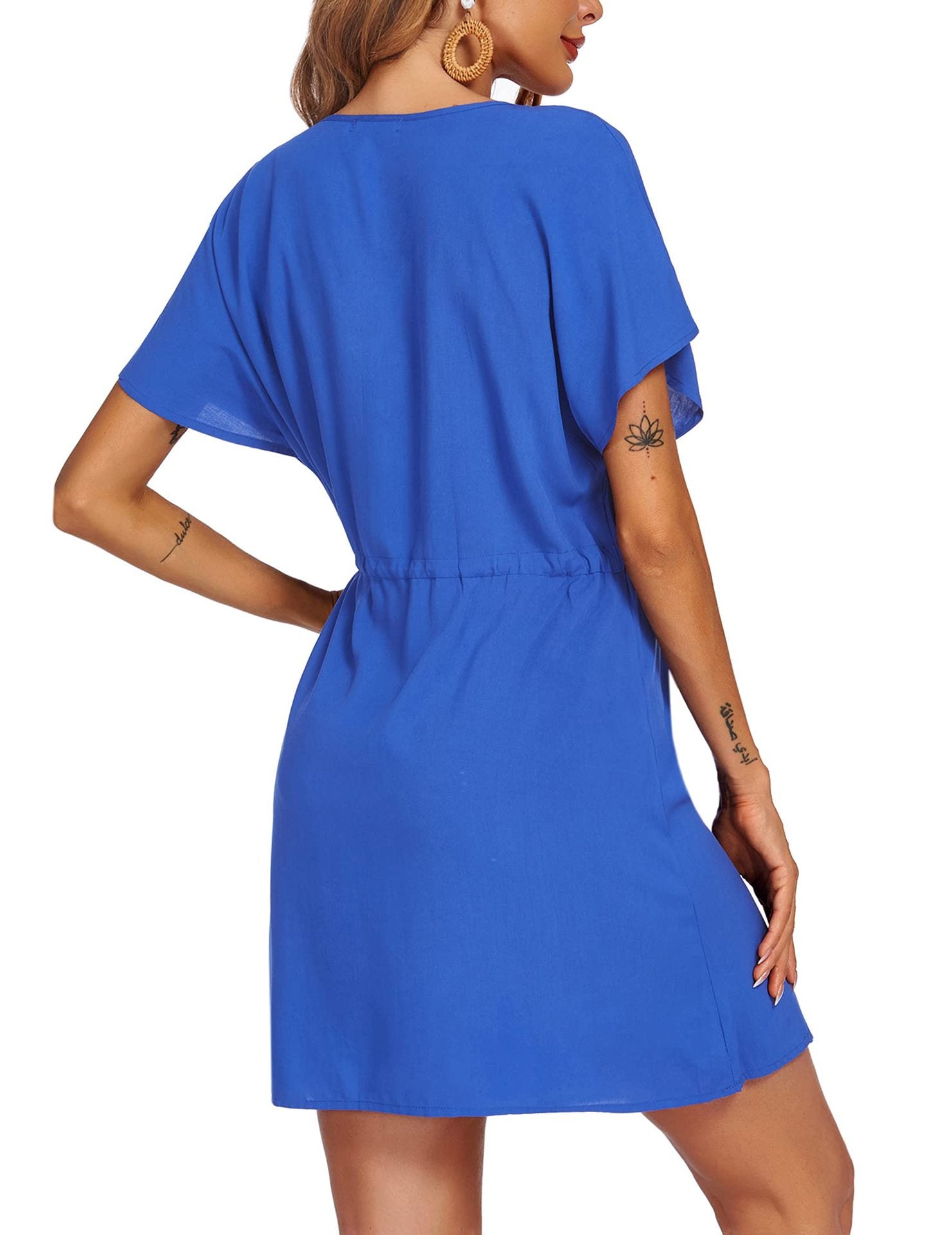 Satin Chante Drape Dress Cobalt Blue FINAL