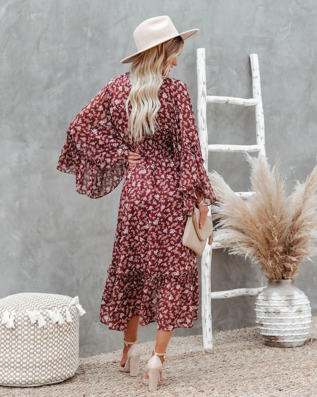 Brookings Flower Shimmer Midi Dress FINAL